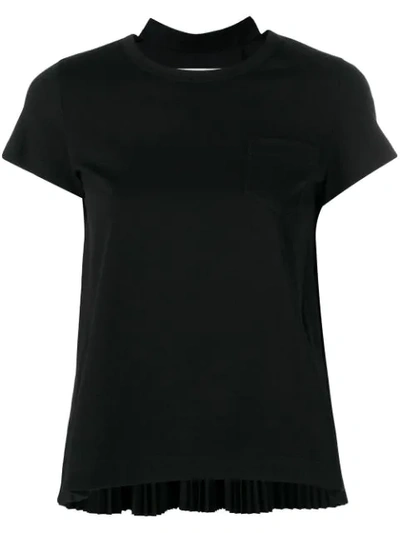 Shop Sacai Pleated Back T-shirt In Black