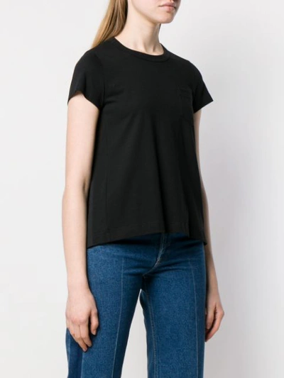 Shop Sacai Pleated Back T-shirt In Black