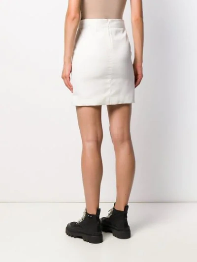 Shop House Of Holland Straight Short Skirt In White