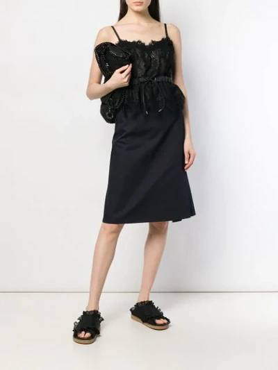 Sacai Lace Crop Cami Top In Black