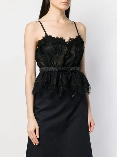 Sacai Lace Crop Cami Top In Black