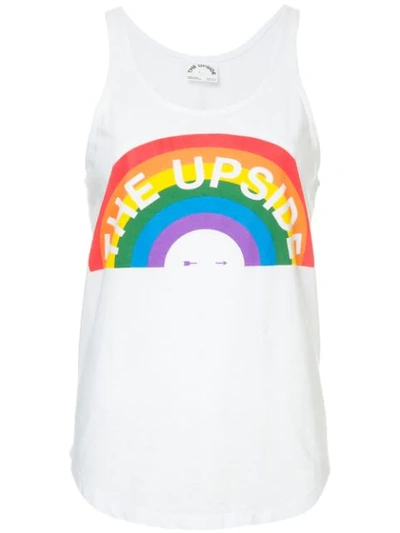 Shop The Upside Rainbow Print Tank Top In White