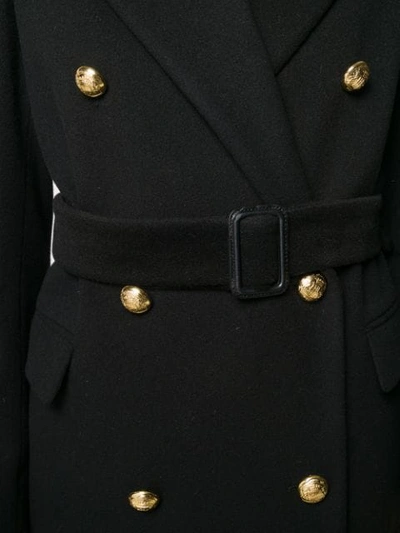 Shop Tagliatore Double Breasted Midi Coat In Black