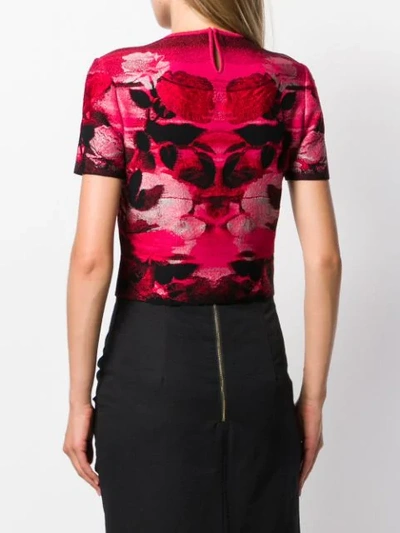 Shop Alexander Mcqueen Intarsia Knitted Top In Red