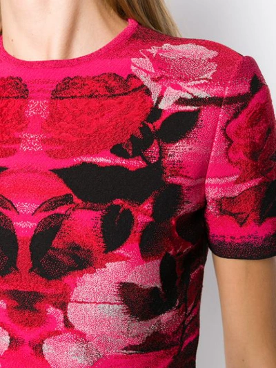 Shop Alexander Mcqueen Intarsia Knitted Top In Red