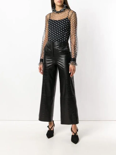 Shop Philosophy Di Lorenzo Serafini Polka Dot Sheer Blouse - Black