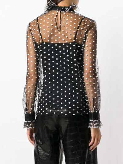 Shop Philosophy Di Lorenzo Serafini Polka Dot Sheer Blouse - Black