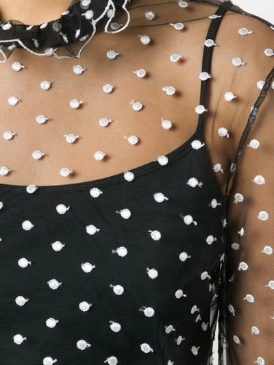 polka dot sheer blouse