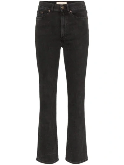 Shop Jeanerica High-waisted Straight Leg Jeans In Black
