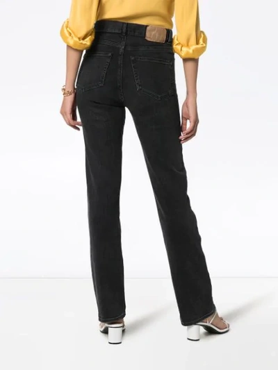 Shop Jeanerica High-waisted Straight Leg Jeans In Black