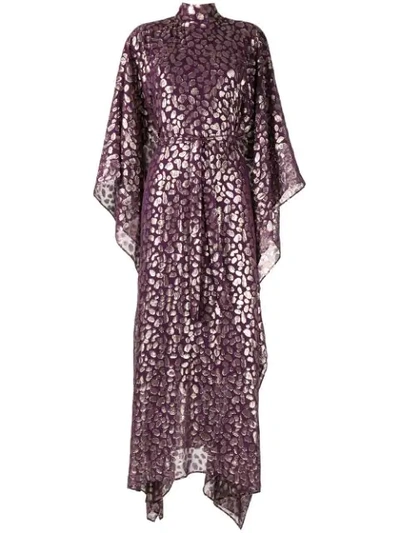 Shop Taller Marmo Foil-print Kaftan Dress In Purple