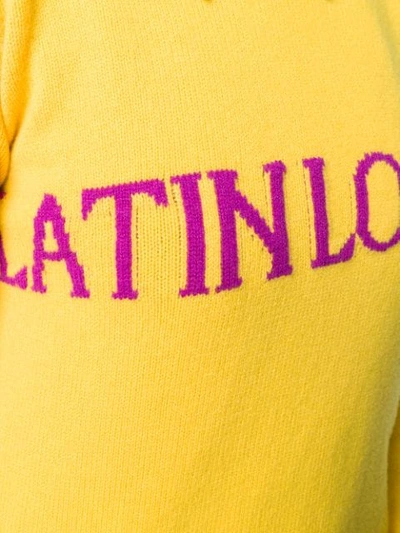Shop Alberta Ferretti Latin Love Intarsia Jumper In Yellow
