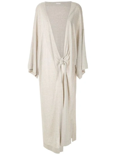 Shop Osklen Rustic Raw Maxi Cardigan In Neutrals