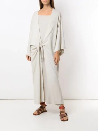 Shop Osklen Rustic Raw Maxi Cardigan In Neutrals