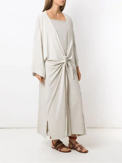 Shop Osklen Rustic Raw Maxi Cardigan In Neutrals