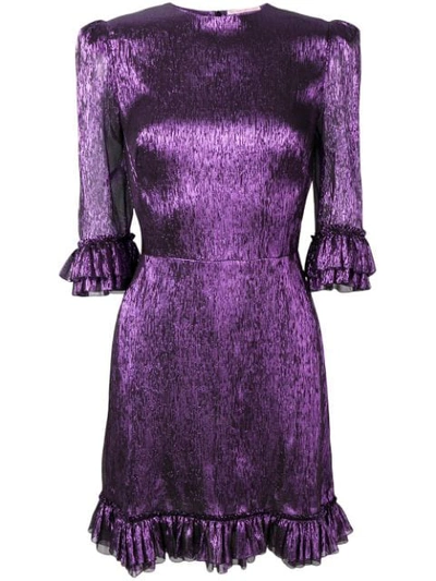 Shop The Vampire's Wife Festival Metallic Mini Dress In Purple