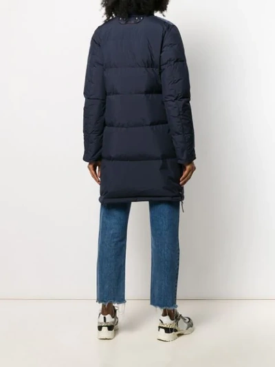 Shop Parajumpers Padded Parka With Removable Hood In Blue