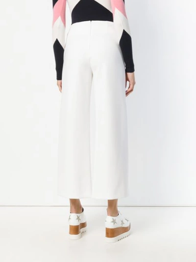 Shop Genny Flared Cropped Trousers - White
