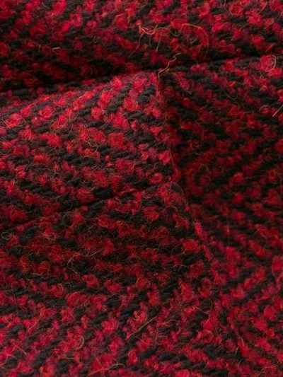 RED VALENTINO HERRINGBONE LONG COAT - 红色