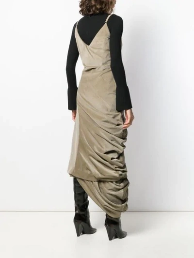Shop Y/project Gathered Corduroy Dress In Neutrals