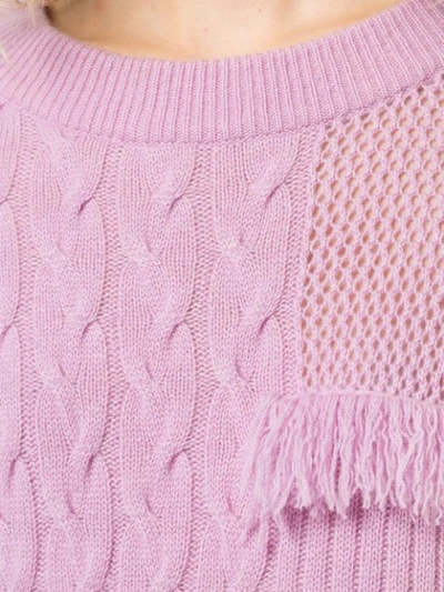 Shop Prabal Gurung Cashmere Fringed Sweater In Pink