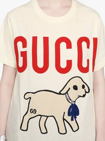 Shop Gucci Lamb T-shirt In White