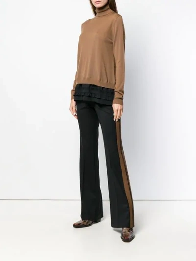 Shop P.a.r.o.s.h . Roll-neck Contrast Sweater - Brown