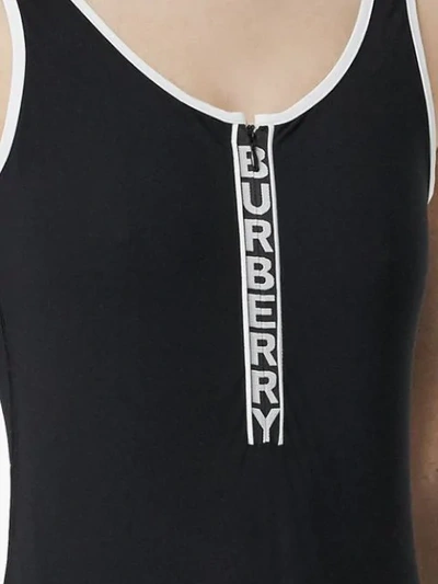 Shop Burberry Logo Detail Zip In Black