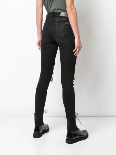 AMIRI DISTRESSED SKINNY JEANS - 黑色