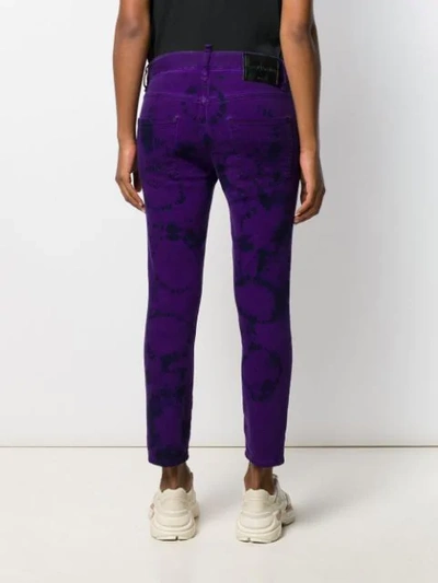 DSQUARED2 TIE-DYE PRINT TROUSERS - 紫色