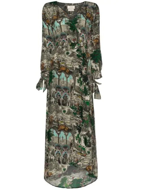 multi coloured wrap dress