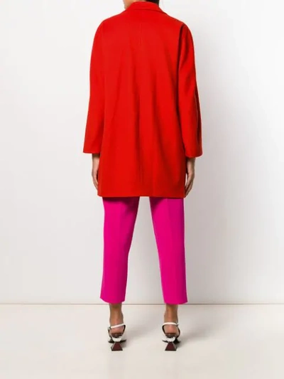 Shop Alberto Biani Concealed Button Up Coat In Red