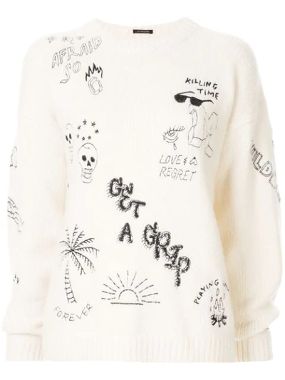 Shop Mother Leave A Message Sweater In White