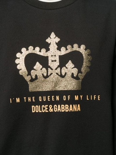 Shop Dolce & Gabbana Quote Short Three-quarter Sleeved Sweater In N0000