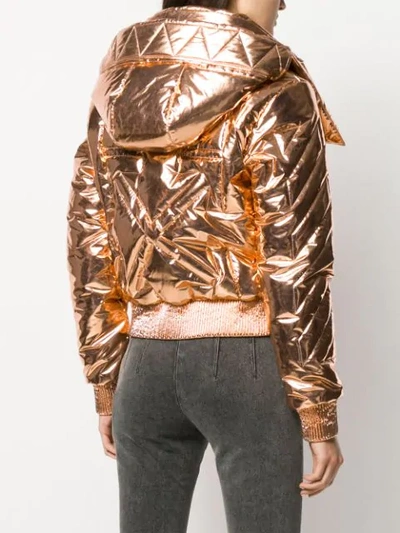 Shop Off-white Down Puffer Jacket In Gold