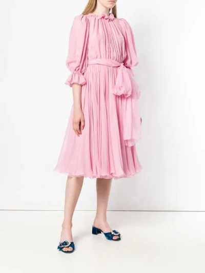 Shop Dolce & Gabbana Tie Waist Dress In Pink
