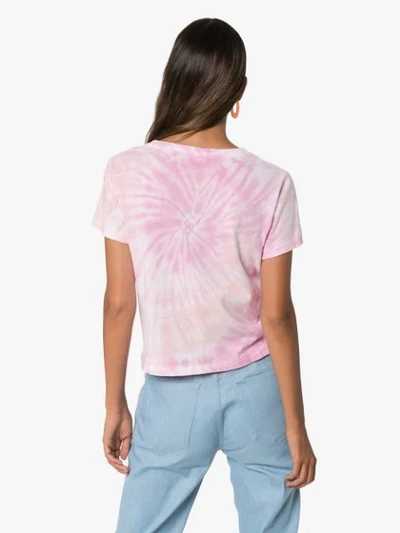 Shop Re/done Cropped Tie-dye T-shirt In Pink