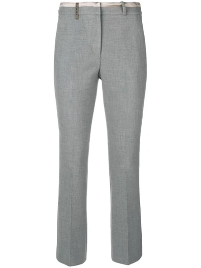 Shop Peserico Creased Cigarette Trousers - Grey