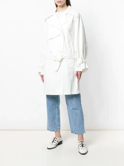 Shop Mm6 Maison Margiela Classic Trench Coat In White