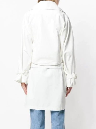Shop Mm6 Maison Margiela Classic Trench Coat In White