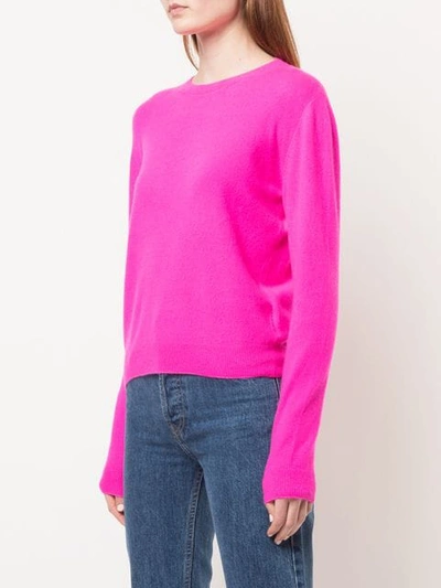 Shop The Elder Statesman Billy Cropped Classic Crew-neck Jumper In Pink