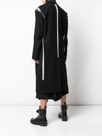 Shop Y's Oversized Single-breasted Coat In Black