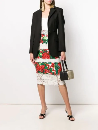 Shop Dolce & Gabbana Portofino Print Cady Skirt In White