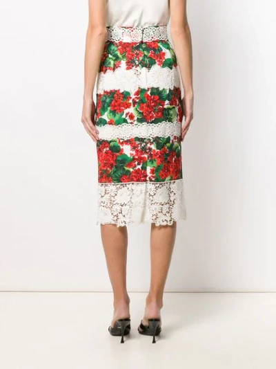 Shop Dolce & Gabbana Portofino Print Cady Skirt In White