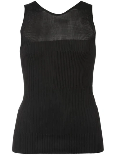 Shop Narciso Rodriguez Ribbed Knit Dress - Black