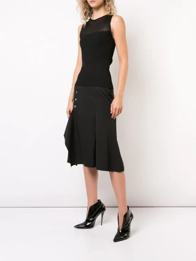 Shop Narciso Rodriguez Ribbed Knit Dress - Black