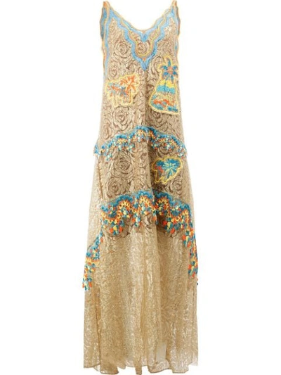 Shop Peter Pilotto Embroidered Dress In Metallic