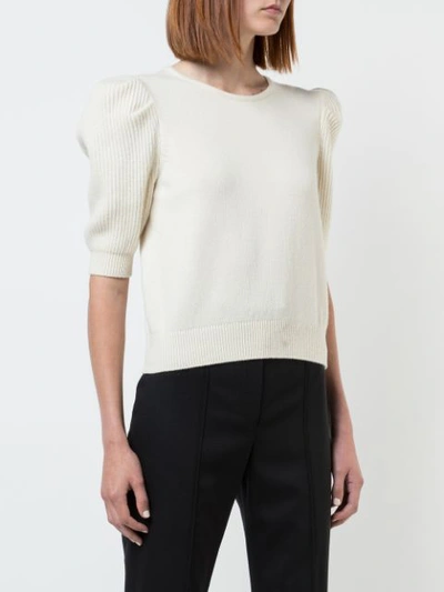 Shop Carolina Herrera Short Sleeve Knit - White
