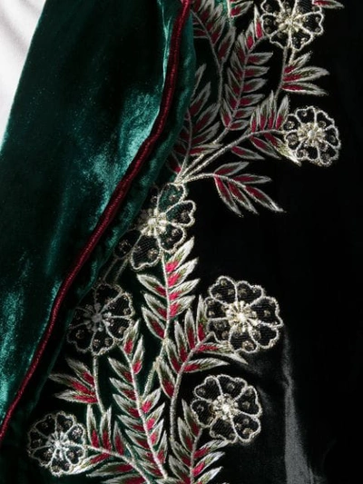 Shop Biyan Embroidered Kimono Coat In Emerald Maroon