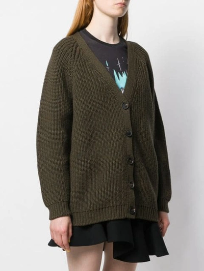 Shop Miu Miu Oversized Cardigan In Green